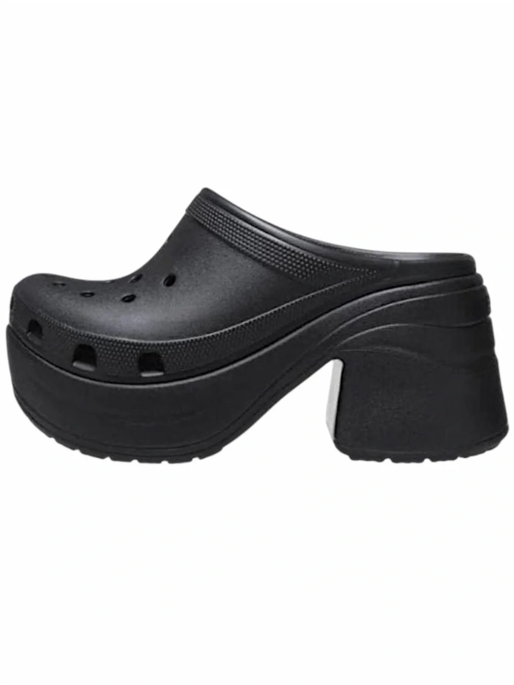 Crocs Siren Clog 208547 Black Platform Chunky Heel Mules Men's 12 / Women's 14